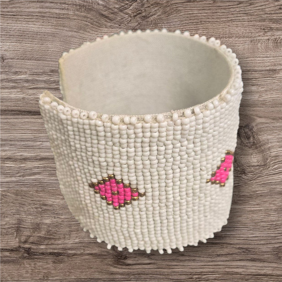 Laura Park white and pink beaded bangle NWT - Picture 1 of 9